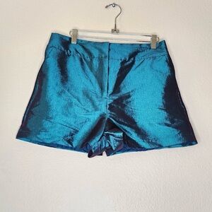 House of Harlow 1960 Shimmering Teal High Waist Shorts